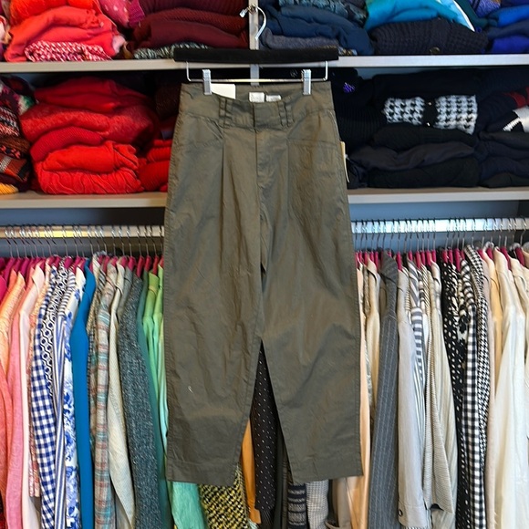 A New Day olive high rise straight ankle pants size 2 NWT - Picture 1 of 3